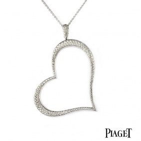 Piaget 18k White Gold Diamond Heart Pendant